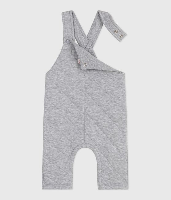 Salopette bébé en coton épais jambes longues, unie gris FUMEE CHINE