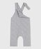 Salopette bébé en coton épais jambes longues, unie gris FUMEE CHINE