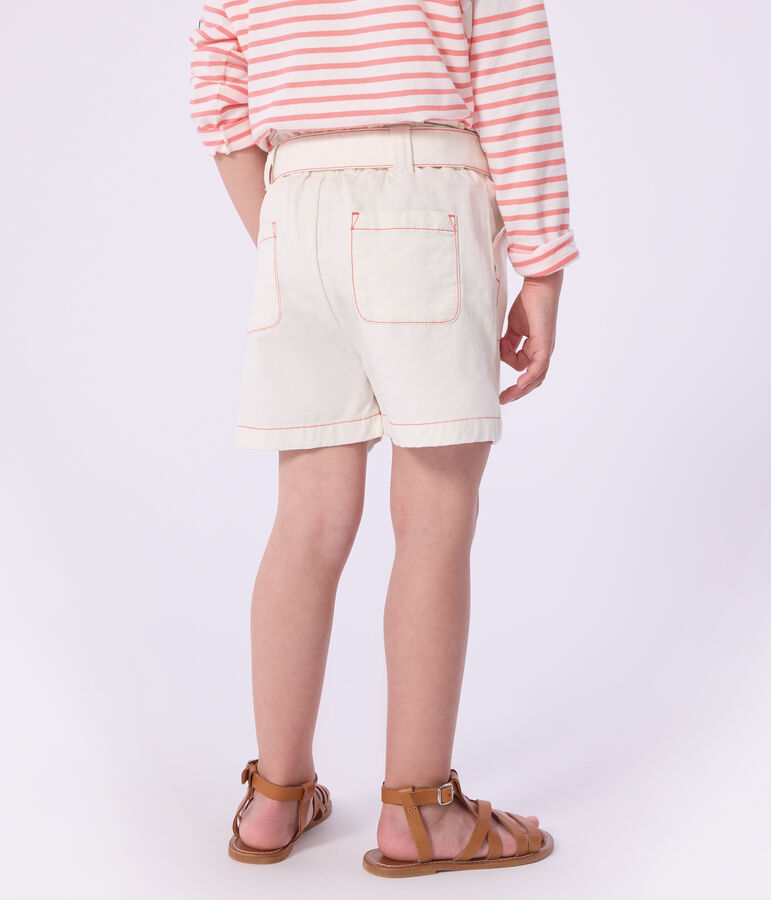 Short enfant en coton uni blanc