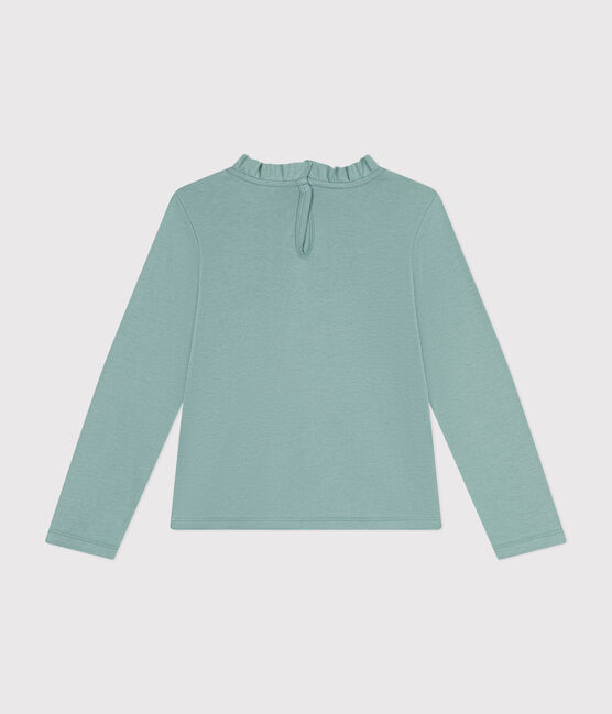Tee-shirt manches longues en côte enfant fille vert PAUL