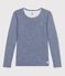 T-shirt en laine et coton rayée Femme bleu SMOKING/blanc MARSHMALLOW