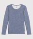 T-shirt en laine et coton rayée Femme
