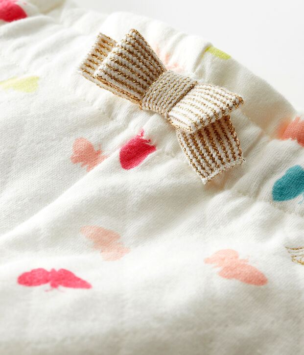 Pantalon b&eacute;b&eacute; fille imprim&eacute; blanc/multicouleur