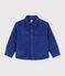 Chemise enfant en velours uni bleu
