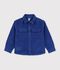 Chemise enfant en velours uni bleu