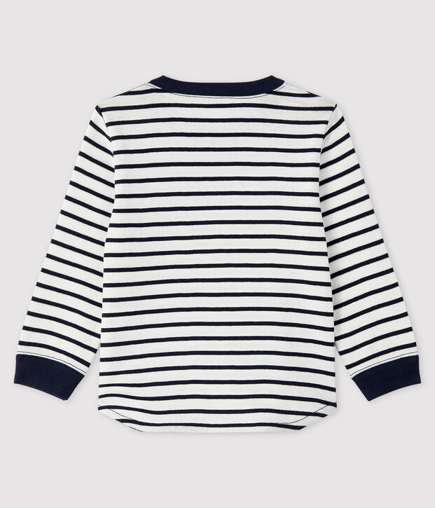 Tee-shirt b&eacute;b&eacute; gar&ccedil;on blanc/bleu