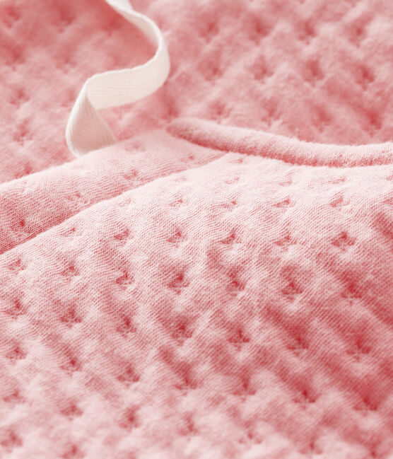 Cardigan bébé en tubique rose CHARME