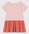 Robe en jersey et gaze de coton bio enfant fille blanc MARSHMALLOW/ PAPAYE