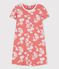 Chemise de nuit Hawaï petite fille en coton rose PAPAYE/ MARSHMALLOW