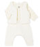 Ensemble trois pièces bébé en tubique blanc MARSHMALLOW
