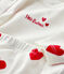Ensemble 3 pièces cœurs rouges bébé en coton biologique blanc MARSHMALLOW/rouge TERKUIT