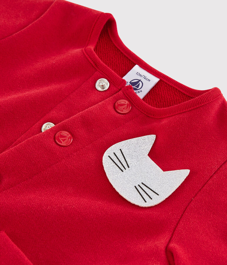 Cardigan b&eacute;b&eacute; fille en molleton rouge