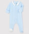 Dors-bien bleu à col bébé garçon en velours bleu FRAICHEUR