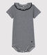 Body à collerette rayé milleraies en coton bio bébé
