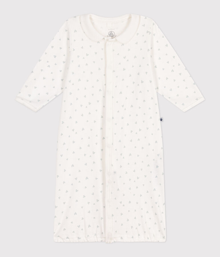 Combisac b&eacute;b&eacute; en coton &agrave; col petits c&oelig;urs blanc/multicouleur