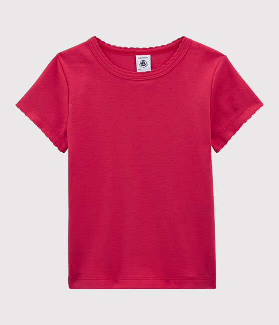 Tee-shirt iconique en coton enfant fille - garçon rose CRANBERRY
