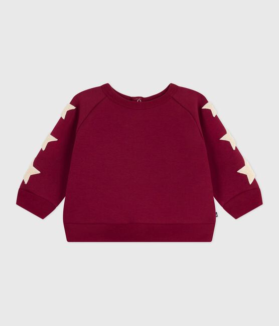 Sweatshirt bébé en coton doux et chaud motif étoiles AMARANTE