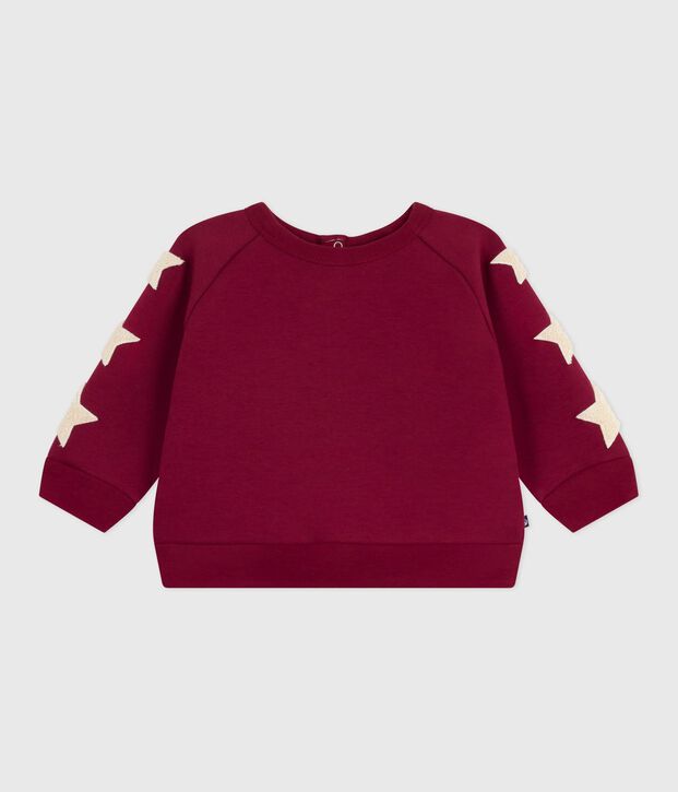 Sweatshirt b&eacute;b&eacute; en coton doux et chaud motif &eacute;toiles rouge