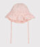 Capeline en gaze de coton fleurs roses bébé fille variante 1