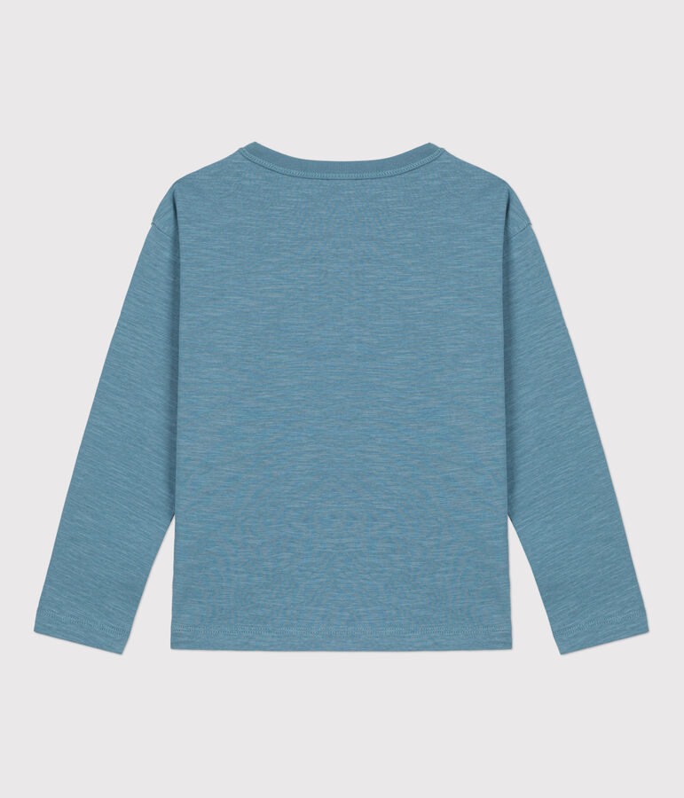 Tee-shirt manches longues en coton enfant gar&ccedil;on bleu ROVER