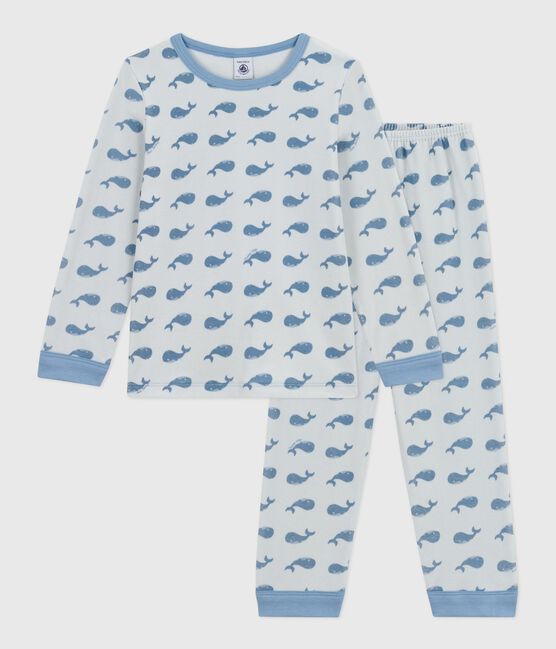 Pyjama enfant en velours imprimé baleines CO2/ ADRIATIC
