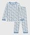 Pyjama enfant en velours imprimé baleines CO2/ ADRIATIC