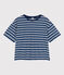 T-shirt LE BOXY en coton Femme bleu MEDIEVAL/blanc MARSHMALLOW