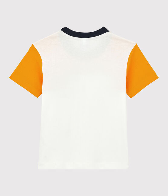 Tee-shirt manches courtes en coton enfant garçon jaune TEHONI/blanc MARSHMALLOW