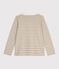 Marini&egrave;re femme en coton manches longues beige/blanc