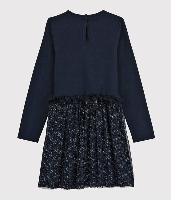 Robe manches longues enfant fille bleu SMOKING