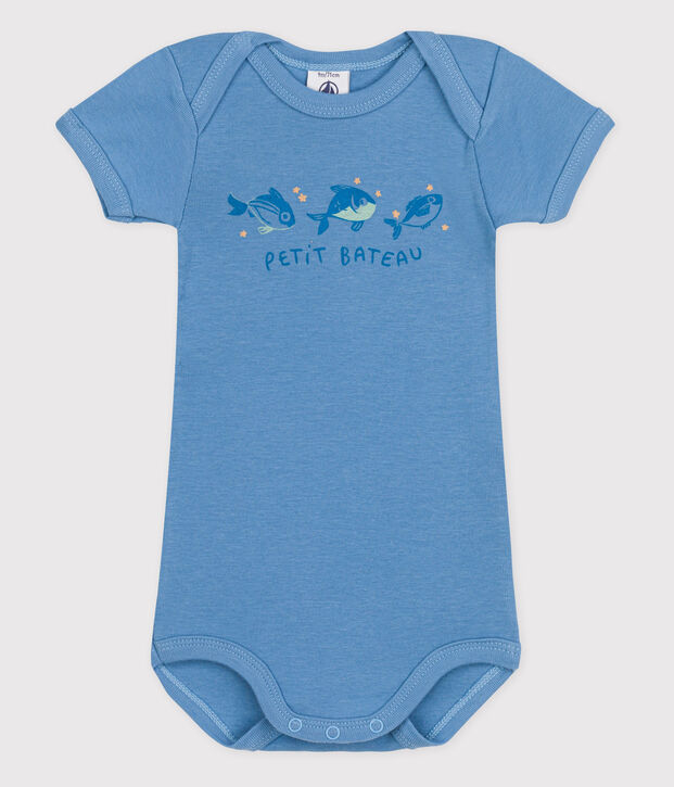 Body manches courtes b&eacute;b&eacute; fille bleu