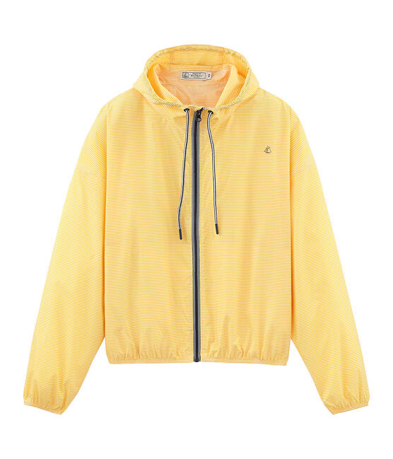 Coupe-vent court mixte jaune HONEY/blanc MARSHMALLOW