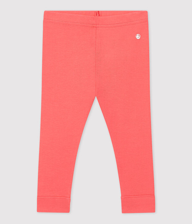 Legging en coton b&eacute;b&eacute;. corail