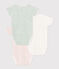 Lot de 3 bodies croisés manches courtes en coton imprimé bébé variante 2