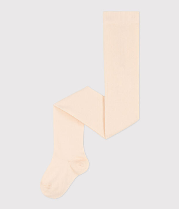 Collant uni en jersey enfant fille &eacute;cru