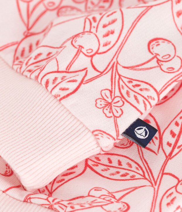 Sweat b&eacute;b&eacute; en coton, imprim&eacute; cerises roses rose/rouge