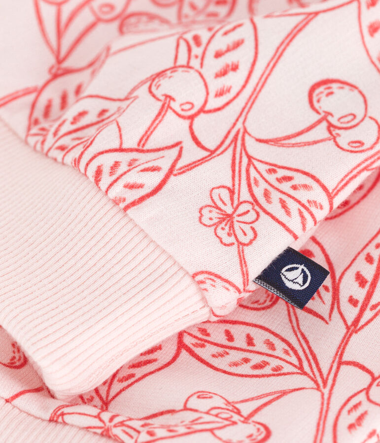 Sweat b&eacute;b&eacute; en coton, imprim&eacute; cerises roses rose FLEUR/ SPI