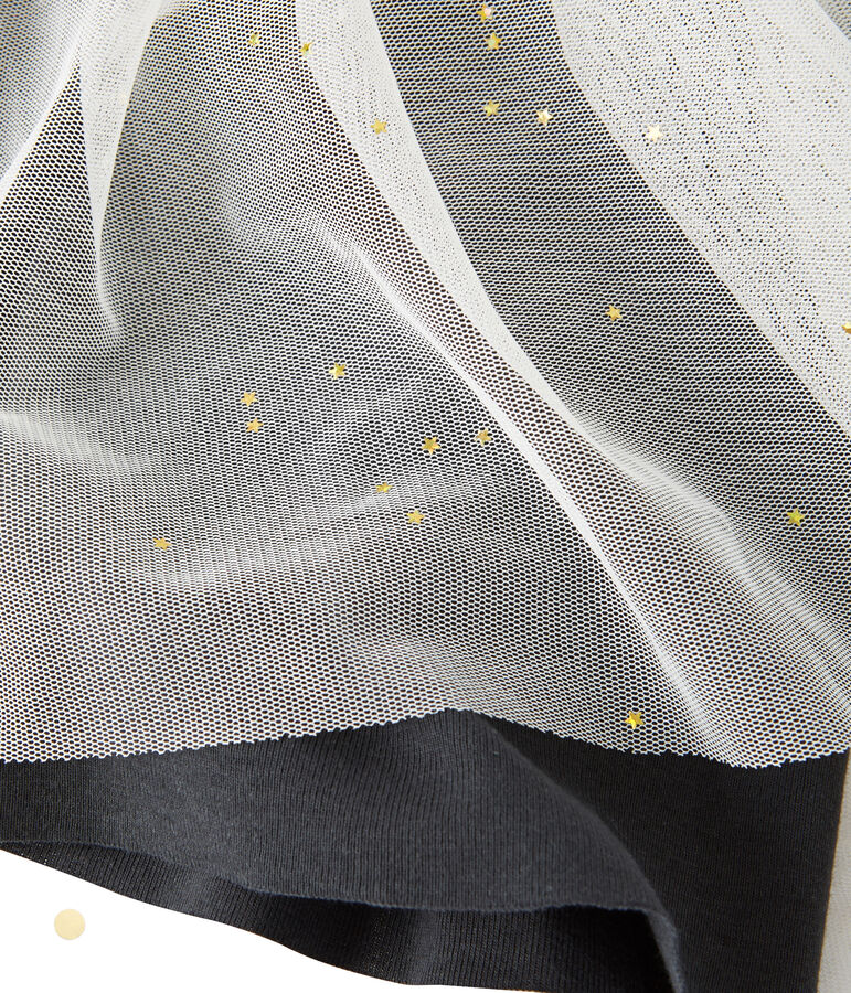 Robe b&eacute;b&eacute; fille bi-mati&egrave;re blanc/gris