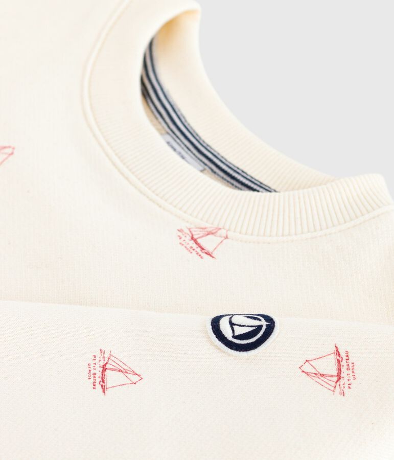 Sweatshirt enfant en coton imprim&eacute; rouge MILK/ POMPEI