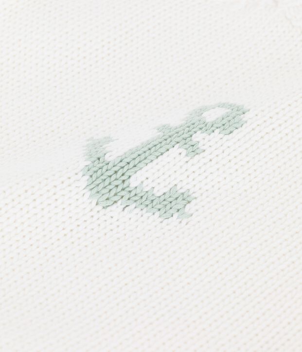 Pull marin avec motif ancre b&eacute;b&eacute; blanc/vert