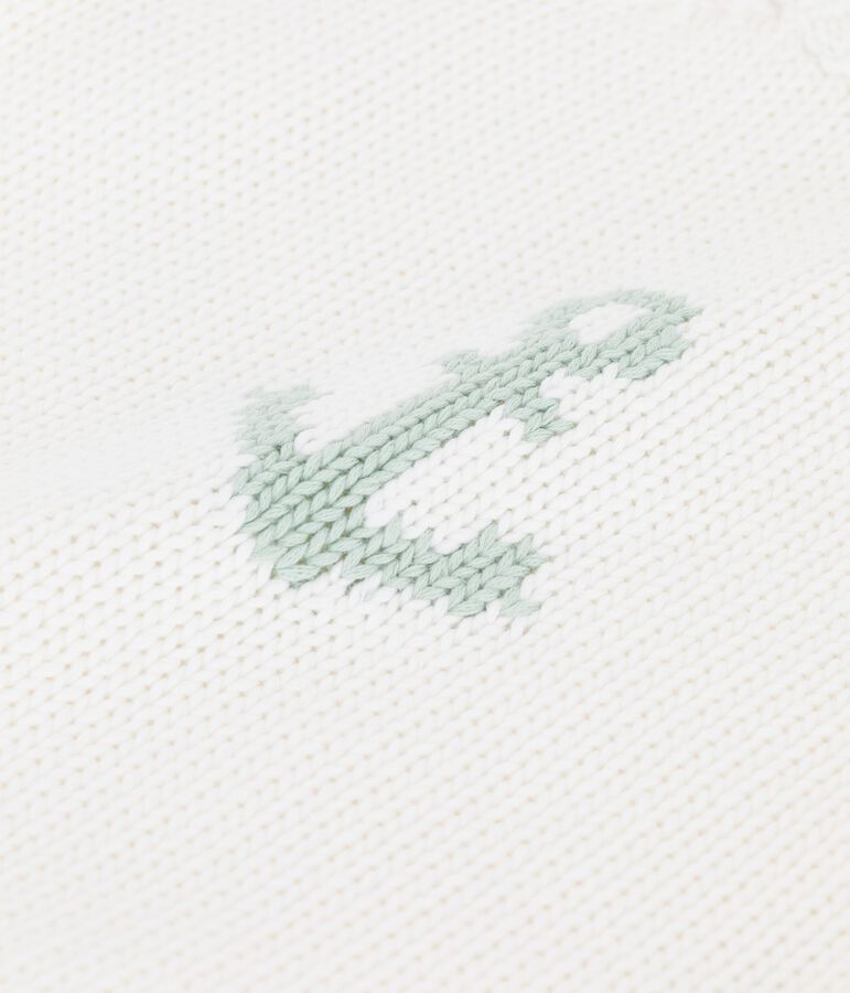 Pull marin avec motif ancre b&eacute;b&eacute; blanc MARSHMALLOW/ HERBIER