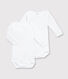 Lot de 2 bodies blancs manches longues bébé