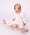 Pyjama b&eacute;b&eacute; en velours sans pieds imprim&eacute; c&oelig;urs blanc/multicouleur