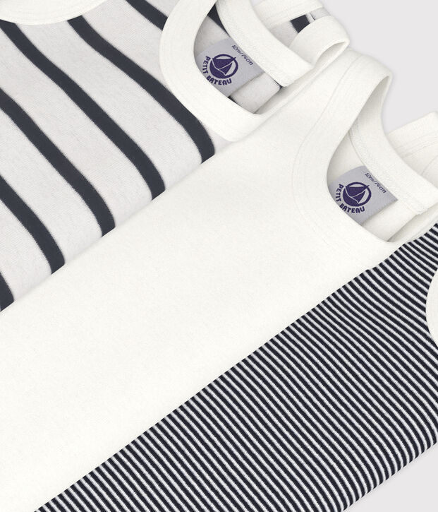 Lot de 3 bodies sans manches b&eacute;b&eacute; multicouleur