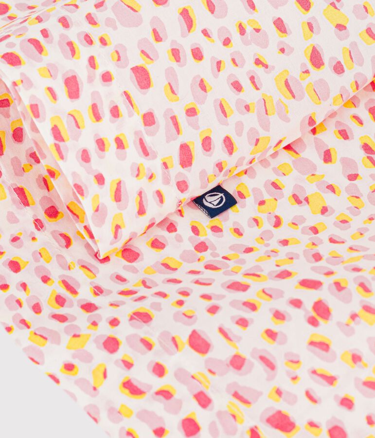 Jupe enfant courte en coton imprim&eacute;e blanc/multicouleur