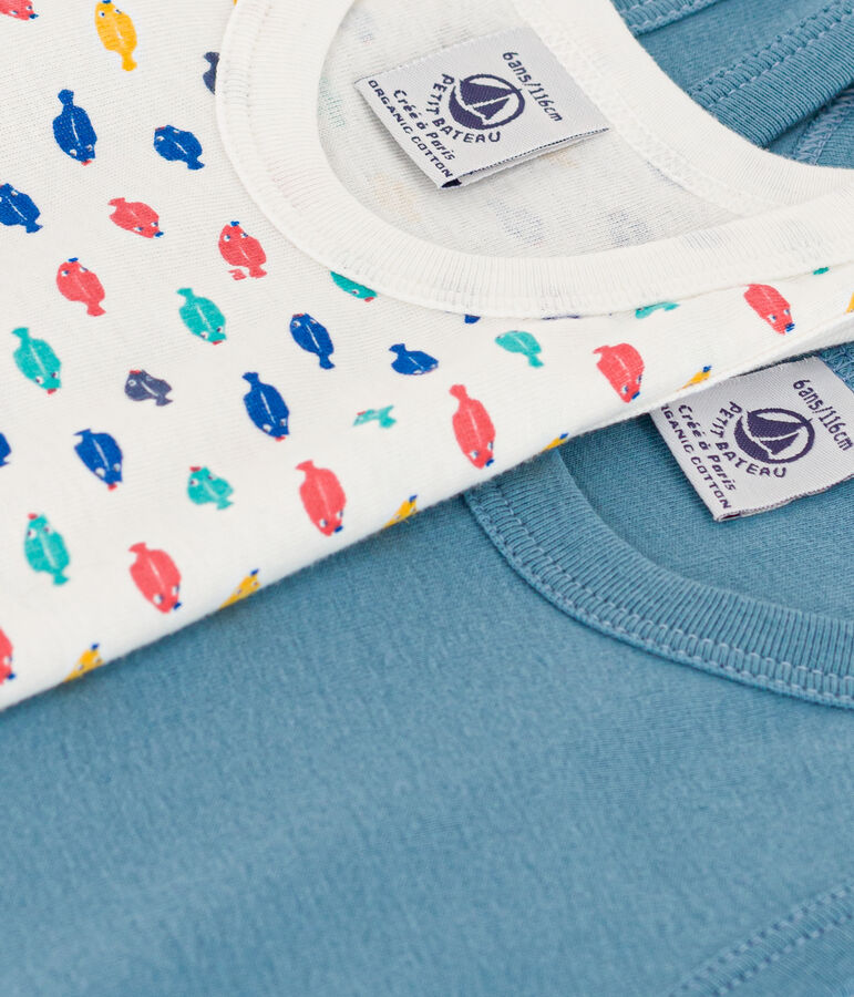 Lot de 2 d&eacute;bardeurs animaux marins en coton petit gar&ccedil;on multicouleur