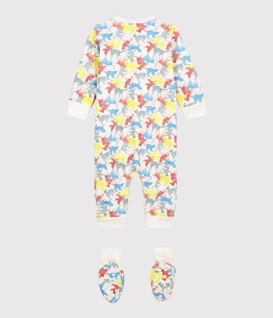 Ensemble nuit chats colorés bébé en molleton blanc MARSHMALLOW/blanc MULTICO