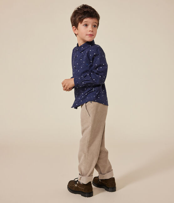 Pantalon droit en velours enfant garçon HUITRE