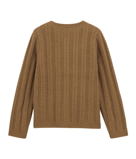 Cardigan en laine et coton marron BRINDILLE