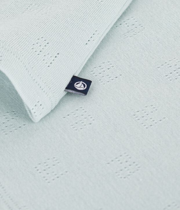 Polo b&eacute;b&eacute; en coton ajour&eacute; &agrave; manches courtes &agrave; motifs vert